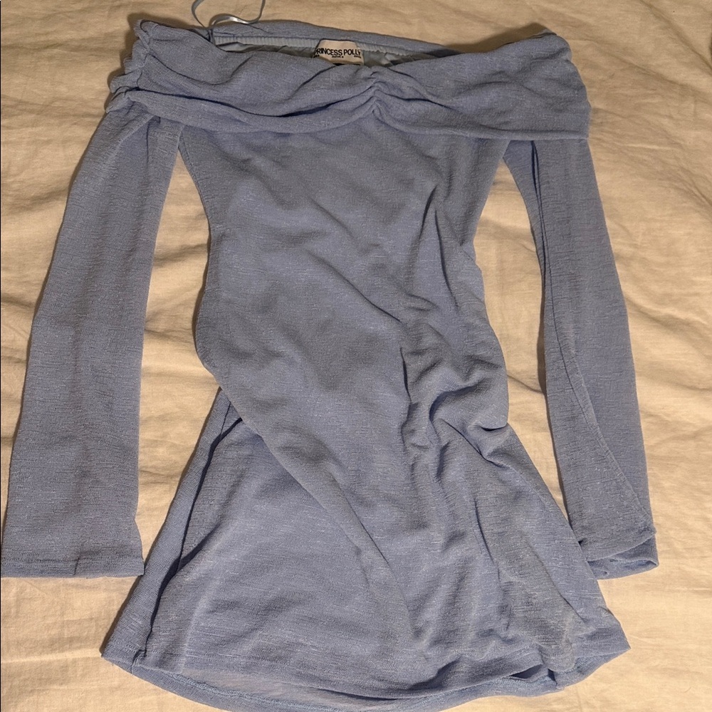 Princess Polly Light Blue Off-Shoulder Dress